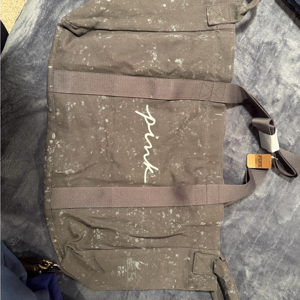 PINK Victoria's Secret Gray Duffel Bag